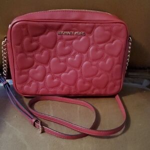 Michael Kors Red Heart-Patterned Crossbody Bag